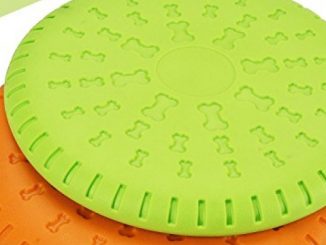 Legendog 2 Pcs Dog Flying Disc Rubber Catcher Toy 9 Inch Large Dog Toys(Green&Orange) 